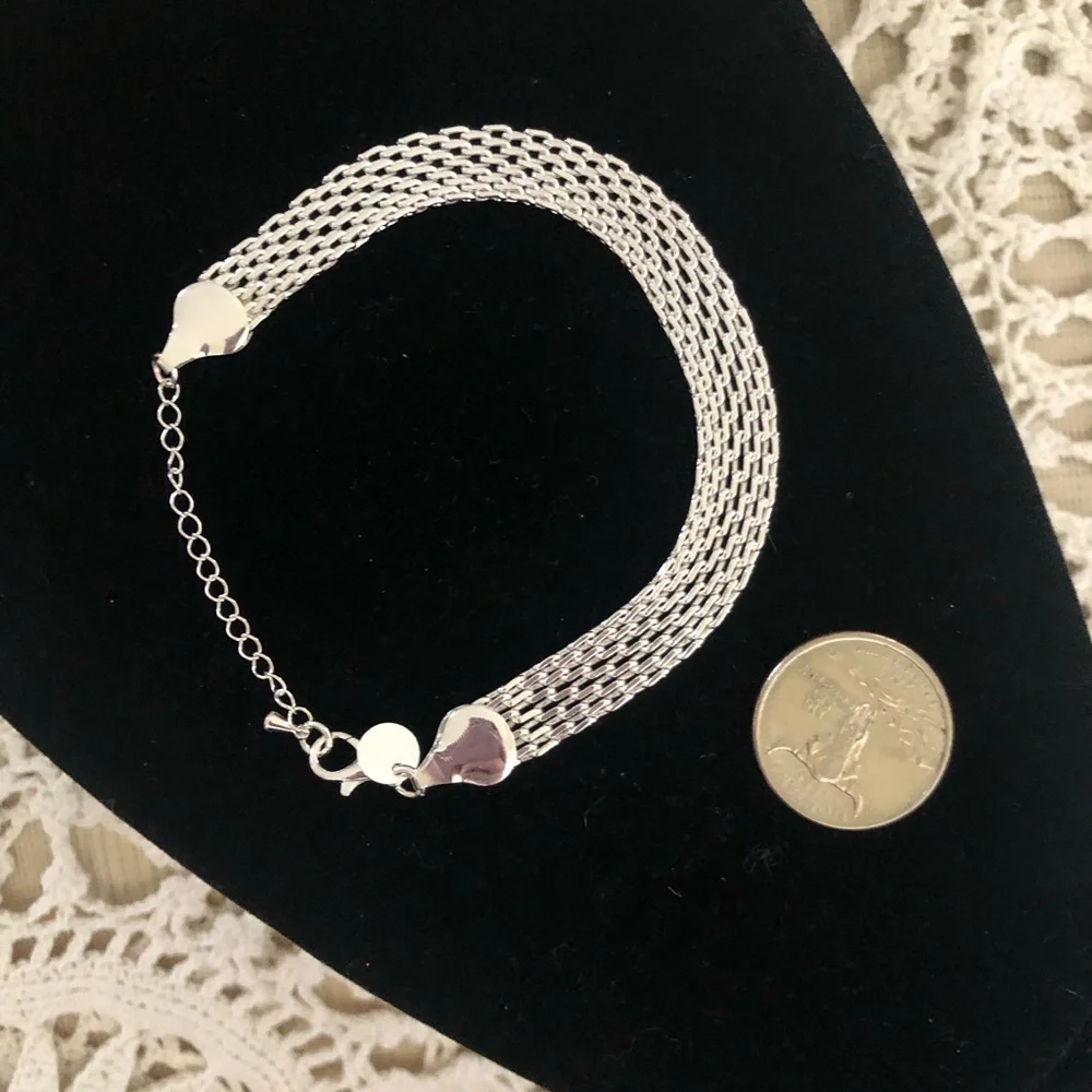 NWOT 925 Sterling Silver Stamped Bracelet